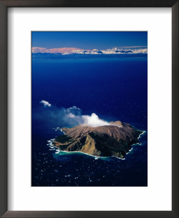 Aerial View Of White Or Whakaari Island, In Bay Of Plenty, New Zealand by David Wall Pricing Limited Edition Print image