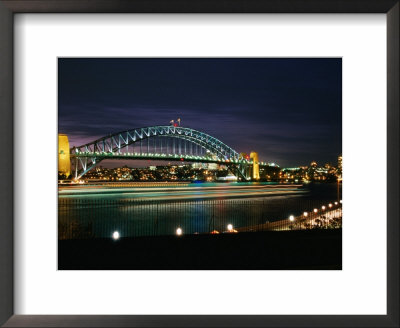 Sydney Harbour Bridge At Dusk From The Botanic Gardens, Sydney, Australia by Greg Elms Pricing Limited Edition Print image
