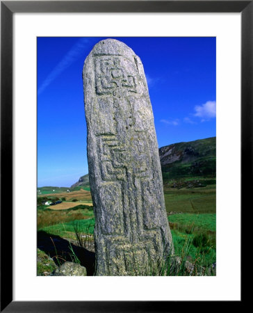 Historic Pillar With Geometric Design, Glencolumbcille, Ireland by Gareth Mccormack Pricing Limited Edition Print image