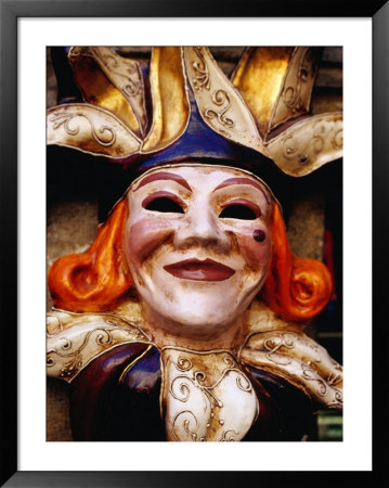 Carnival Mask Detail, Venice, Veneto, Italy by Roberto Gerometta Pricing Limited Edition Print image