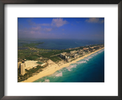 Aerial View Of Hotels, Cancun, Mexico by Walter Bibikow Pricing Limited Edition Print image