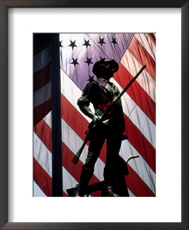 Us Flag With Silhouetted Statue Of Soldier by Whitney & Irma Sevin Pricing Limited Edition Print image