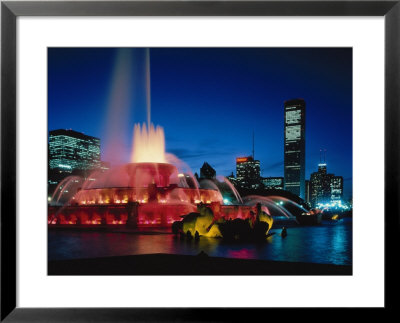 Skyline And Buckingham Fountain At Dusk by James Blank Pricing Limited Edition Print image