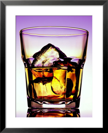 Glass Of Whiskey With Ice Cubes by Peter Howard Smith Pricing Limited Edition Print image