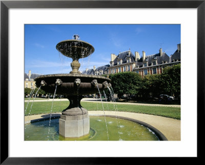 Fountain, Place Des Vosges, 3E District, Paris, France by Jean Brooks Pricing Limited Edition Print image