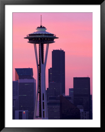 Dawn View Of Space Needle And Downtown Seattle, Washington, Usa by William Sutton Pricing Limited Edition Print image