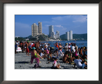 Beachgoers At El Rodadero In Seaside Suburb Of Santa Marta During Holiday Season, Colombia by Krzysztof Dydynski Pricing Limited Edition Print image