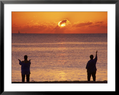 Women Doing Tai Chi On Beach, Fl by Jeff Greenberg Pricing Limited Edition Print image