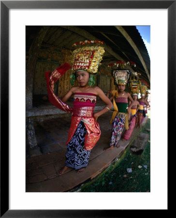 Young Rejang Dancers Circle Pavilion Accompanied By Traditonal Gamelan Ganbang, Indonesia by Adams Gregory Pricing Limited Edition Print image