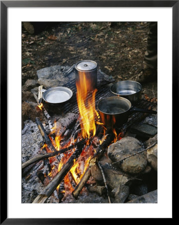 Cooking Over A Campfire On The Middle Fork Of The Feather River by Skip Brown Pricing Limited Edition Print image