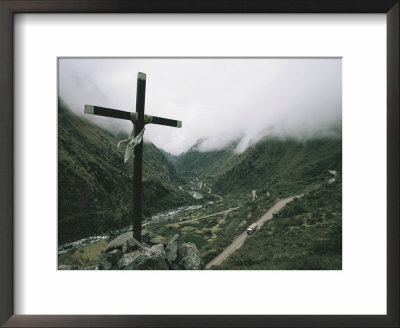 Crosses Mark Spots Where Trucks Went Over The Edge Of A Mountain Road by Maria Stenzel Pricing Limited Edition Print image