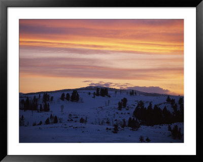 Sunset Sky Over Snowy Hills Cast In Shadow by Raymond Gehman Pricing Limited Edition Print image