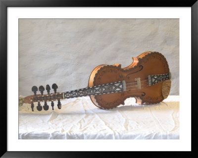 Traditional Hardanger Fiddle With Mother-Of-Pearl Inlay, Rosing, Norway by Russell Young Pricing Limited Edition Print image