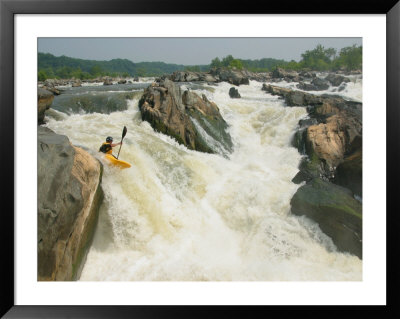 Kayaker Paddles Off Grace Under Pressure, Top Drop Of Great Falls by Skip Brown Pricing Limited Edition Print image