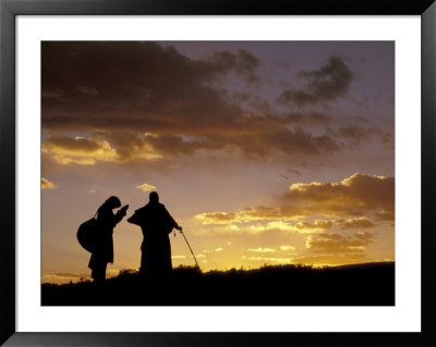 Tibetan Pilgrims On The High Plateau At Dusk, Tibet by Keren Su Pricing Limited Edition Print image