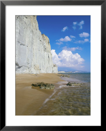 Kefalonia, One Of The Secluded Beaches Near Xi, Red Sand And White Clay Cliffs by Ian West Pricing Limited Edition Print image