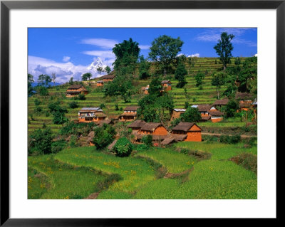 Himalayan Settlement, Annapurnas, Nepal by Carol Polich Pricing Limited Edition Print image