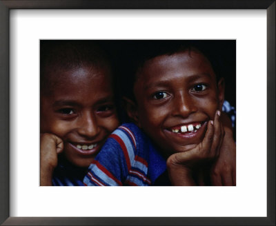 Portrait Of Two Boys Laughing, Pabna, Bangladesh by Jerry Galea Pricing Limited Edition Print image