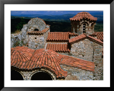 Terracotta Roofing On Byzantine Chapel Mystras, Peloponnese, Greece by Glenn Beanland Pricing Limited Edition Print image