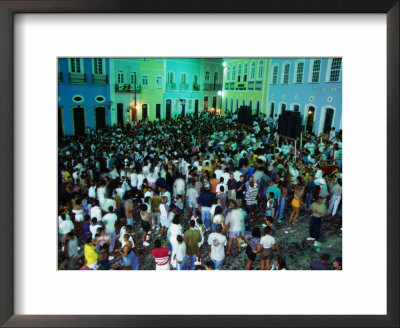 A Crowd Of People Gathered To Watch Popular Local Drumming Group, Olodum, Brazil by John Maier Jr. Pricing Limited Edition Print image