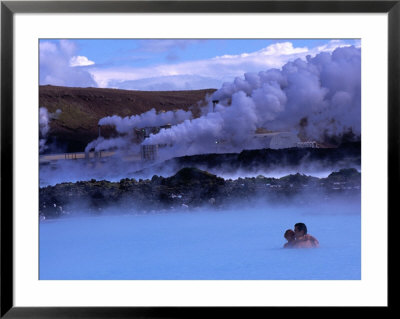 Couple In Blue Lagoon Hot Spring Bathing Pool, Reykjavik, Iceland by Anders Blomqvist Pricing Limited Edition Print image