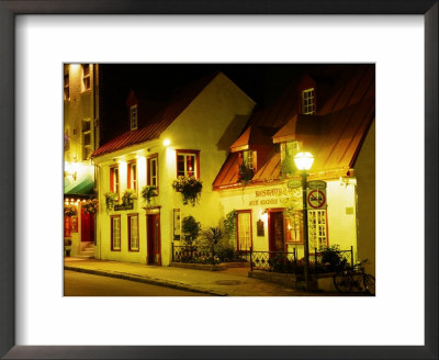 Historic Restaurant At Night, Quebec City, Canada by Wayne Walton Pricing Limited Edition Print image