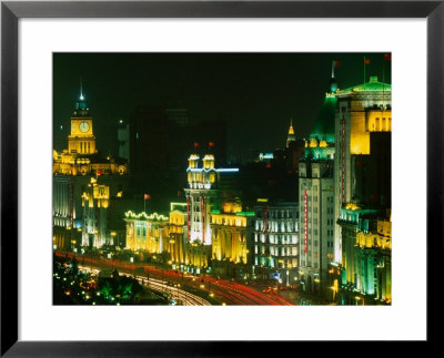 The Bund At Night, Shanghai, China by Keren Su Pricing Limited Edition Print image