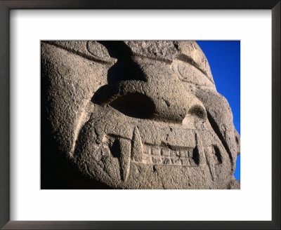Detail Of Carved Stone Face At San Agustin Archaeological Park, San Agustin, Huila, Colombia by Jane Sweeney Pricing Limited Edition Print image