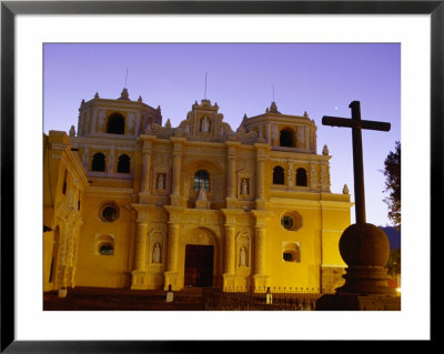 Cross In Front Of La Merced At Night, Antigua Guatemala, Guatemala by Ryan Fox Pricing Limited Edition Print image