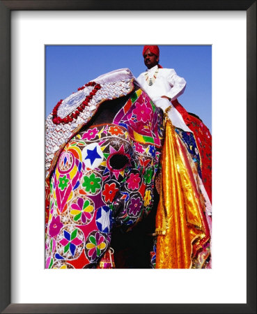 Entrant In Best Dressed Elephant Competition At Annual Elephant Festival, Jaipur, India by Paul Beinssen Pricing Limited Edition Print image