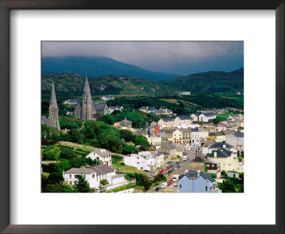 Overhead Of Town With Surrounding Hills, Clifden, Ireland by Richard Cummins Pricing Limited Edition Print image