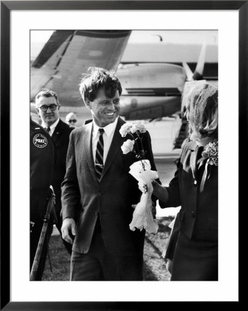 Senator Robert F. Kennedy At Airport During Campaign Trip To Help Election Of Local Democrats by Bill Eppridge Pricing Limited Edition Print image