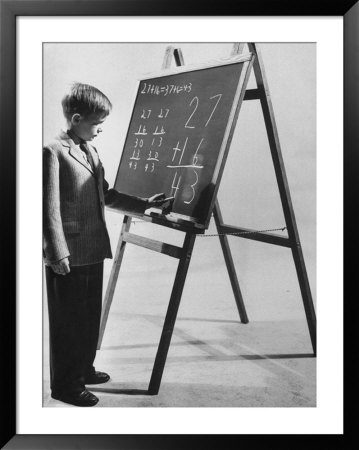Student Learning Math By Using A Blackboard by Fritz Goro Pricing Limited Edition Print image