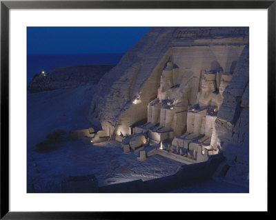 Night View Of The Temple And Statues At Abu Simbel by O. Louis Mazzatenta Pricing Limited Edition Print image