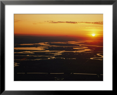 Aerial Sunset Of The Suisun Slough, Sacramento Wetlands by Rich Reid Pricing Limited Edition Print image