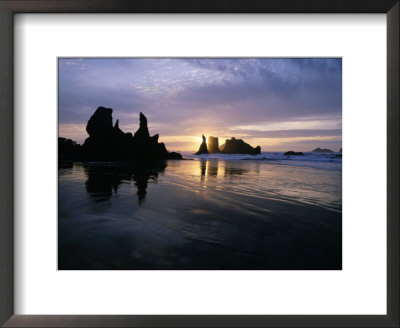 Sunset On Beach, Bandon, Oregon by Jim Corwin Pricing Limited Edition Print image