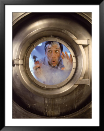 Man With Tool In Washing Machine by John Burke Pricing Limited Edition Print image