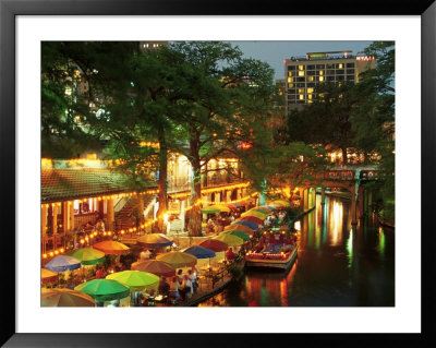 Restaurants On The Riverwalk, San Antonio, Tx by Walter Bibikow Pricing Limited Edition Print image