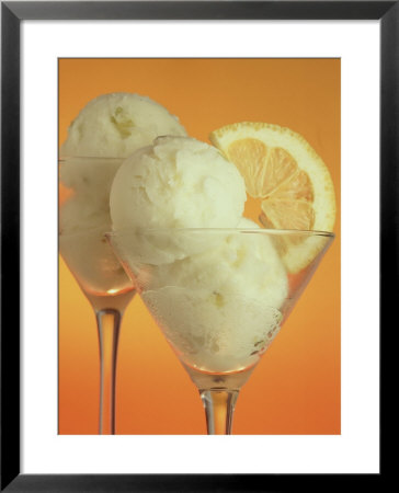 Glasses Of Lemon Sherbert With Slice Of Lemon by John James Wood Pricing Limited Edition Print image