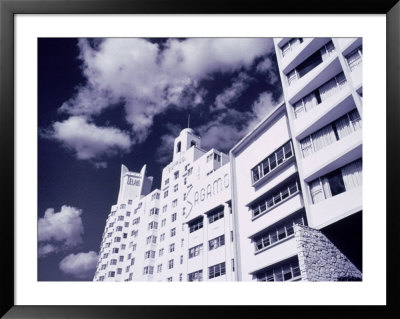 Art Deco Hotels Seen Against Sky, Miami Beach, Fl by Walter Bibikow Pricing Limited Edition Print image