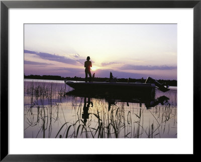Man Standing In Boat Fishing by Timothy O'keefe Pricing Limited Edition Print image