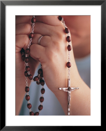 Woman Praying With Rosary Beads by Jim Corwin Pricing Limited Edition Print image