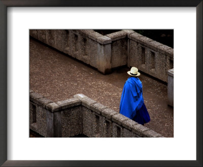 Ecuador, Lady Crossing Bridge by Russell Burden Pricing Limited Edition Print image