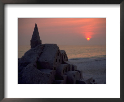 Sand Castle At Sunset, Gulf Of Mexico, Fl by Terri Froelich Pricing Limited Edition Print image