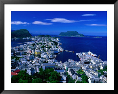 Town Buildings And Surrounding Water From Aksla, Alesund, Norway by Anders Blomqvist Pricing Limited Edition Print image