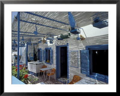 Breakfast Bar With Bird Cages, Thira, Cyclades Islands, Greece by Michele Molinari Pricing Limited Edition Print image