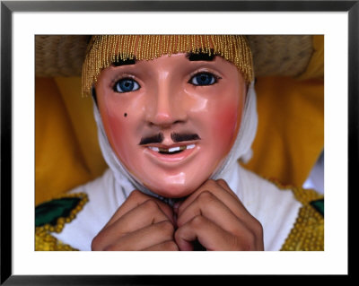 Folk Dancer Wearing Huehue Mask Worn During Carnival, Tlaxcala, Mexico by John Neubauer Pricing Limited Edition Print image