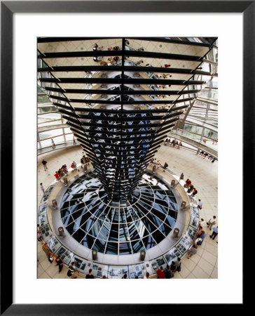 Overhead Of Spiral Ramp And Mirrored Construction In Reichstag, Berlin, Germany by Martin Moos Pricing Limited Edition Print image