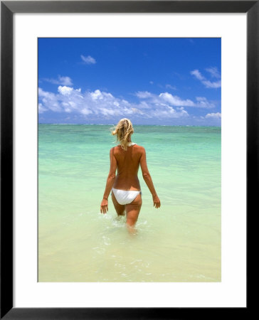 Oahu, Hi, 40Yr Old Woman On Tropical Beach by Tomas Del Amo Pricing Limited Edition Print image