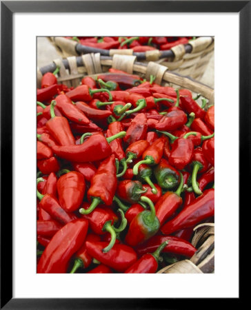 Fresh Red Chili Peppers In Baskets by Joerg Lehmann Pricing Limited Edition Print image